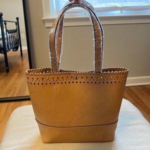 NWT Sole Society Vegan Leather Camel Tote/Shoulder Bag